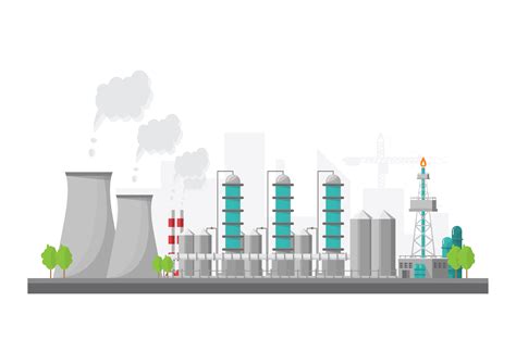 Industrial factory in a flat style.Vector and illustration of ...