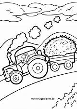 Traktor Bauernhof Malvorlage Pflug Ausmalen Trecker Feld Ausmalbild  sketch template