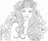 beautiful Girl coloring Pages Stock Vector  Adobe sketch template