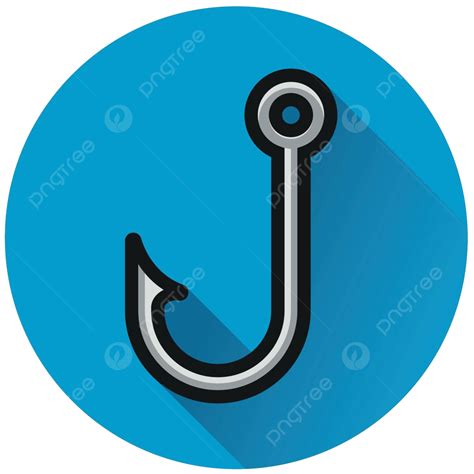 Fishhook Circle Blue Icon Concept Fishook Fish Clip Art Vector, Fishook, Fish, Clip Art PNG and ...