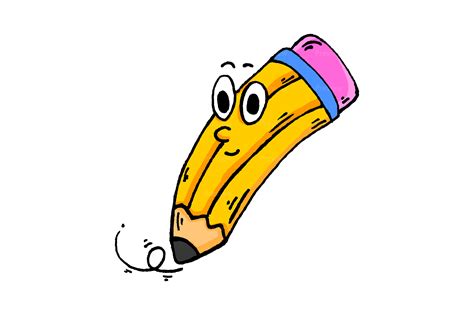 Cartoon Pencil Clipart Graphic by Designer Man · Creative Fabrica