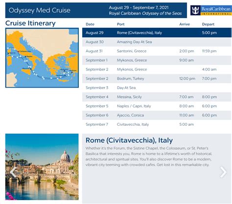 Odyssey Med Cruise – Royal Caribbean Odyssey of the Seas – ITINERARY ...