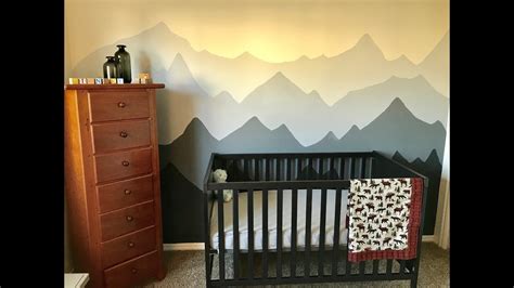 Nursery Mural Time lapse! DIY Mountain Mural for Baby Finn! - YouTube