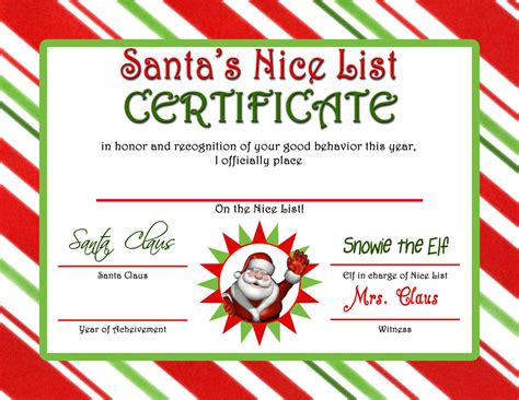 Santa's Nice List Printable