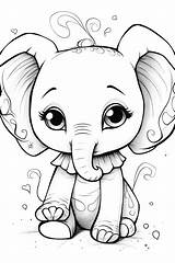 Easy Cute Baby Elephant Coloring Pages For Kids  Free Printable sketch template
