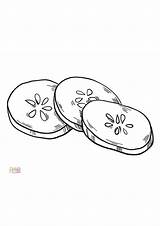 Coloring Pages  Printable Cucumber Slice sketch template