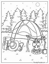 Camping Lantern Coloring Page 16 Printable sketch template