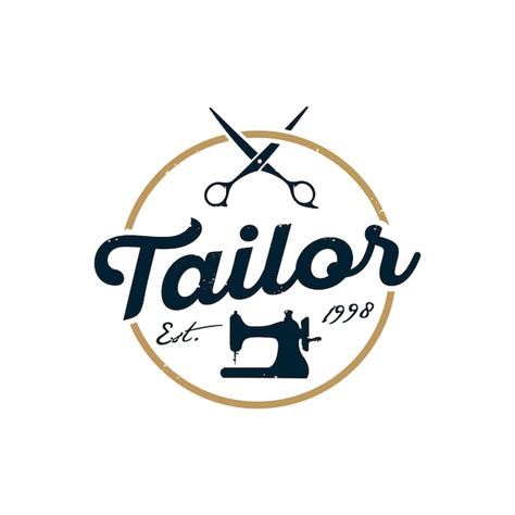 Premium Vector | Vintage logo tailor sewing template illustration