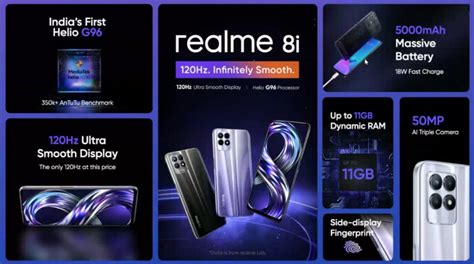 realme 8i with 6.6-inch FHD+ 120Hz display, Helio G96, 50MP rear camera ...