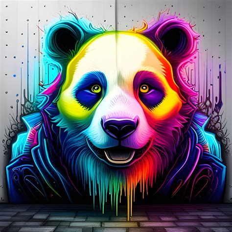 neon panda graffiti - AI Generated Artwork - NightCafe Creator