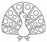 Simple Peacock sketch template