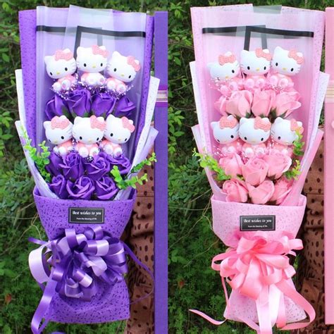 Artificial of Flowers Bouquets Hello Kitty Flower Bouquet | Hello kitty gifts, Hello kitty ...
