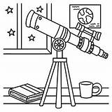 Telescope coloring Page Colored Royalty Free Vector Image sketch template
