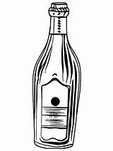 Champagne Bottle And Glass Coloring Page · Creative Fabrica sketch template