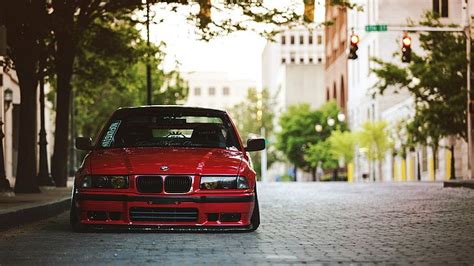 car, BMW, tuning, BMW E36, red cars, mode of transportation HD ...