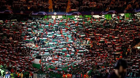 Celtic fans DEFY club's stance on pro-Palestine flags with giant ...