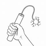 Premium Vector  Hand With dynamite coloring Illustration sketch template