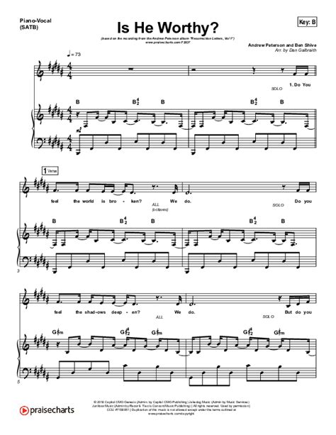 Is He Worthy Sheet Music PDF (Andrew Peterson) - PraiseCharts