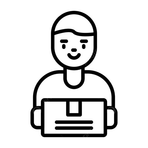 Deliveryman Line Icon Vector, Deliveryman Icon, Box, Carrier PNG and Vector with Transparent ...