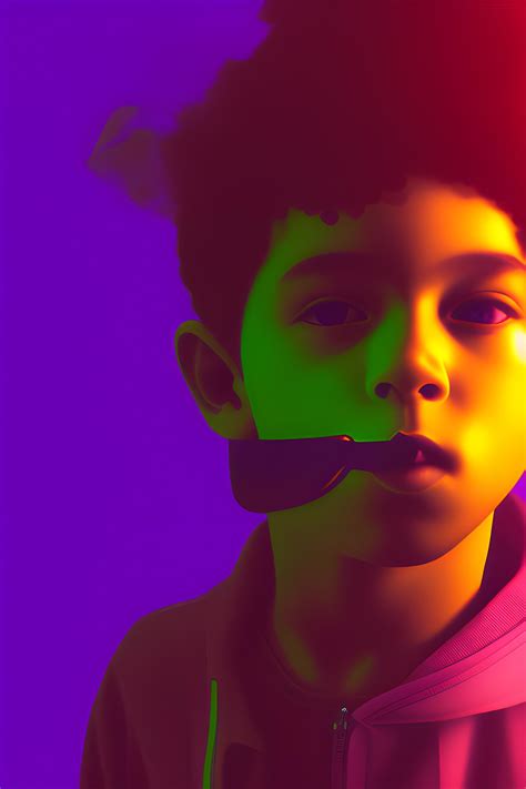 Kid smoking weed in purple aesthetic background | Wallpapers.ai