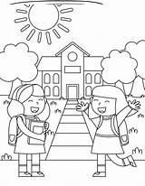 Fun Two Girl Go To School coloring Page  Download Print Or Color sketch template