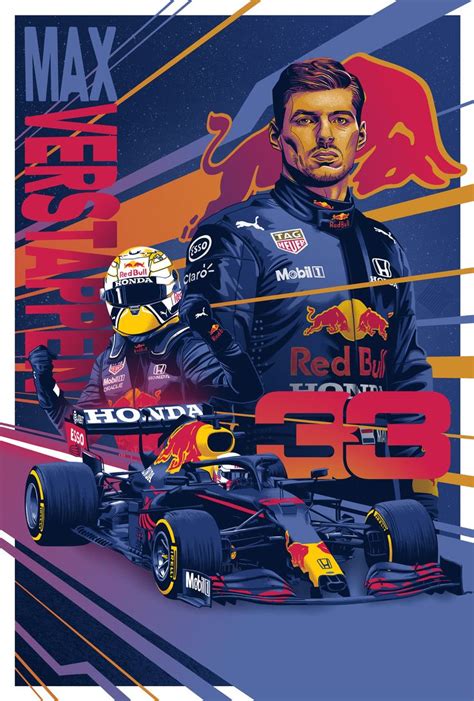 the red bull racing car is shown in this poster