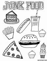 Unhealthy Food Coloring Pages sketch template