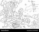 Picnic Drawing Coloring Park Kids Family Pages Grade Drawings 5th  sketch template