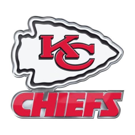 NFL - Kansas City Chiefs Embossed Color Emblem 2 3.25" x 3.25"- "Arrow ...