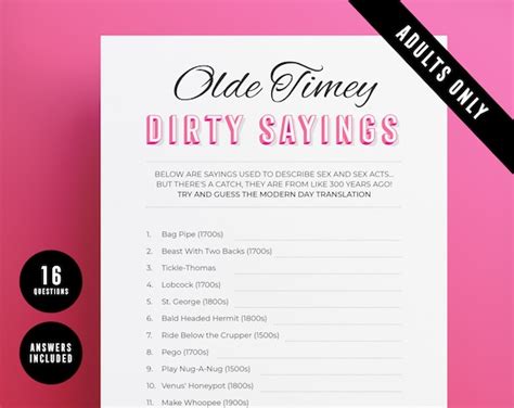 Old Fashioned Dirty Sayings Old Timey Dirty Slang | Etsy Australia