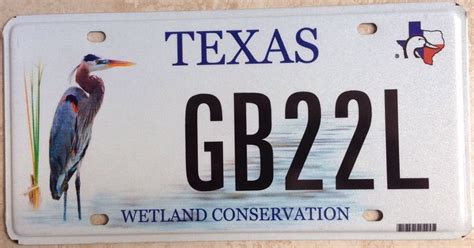 Texas Ducks Unlimited Wetland Conversation license plate Wildlife Bird Ibis Wild