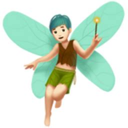 Man Fairy: Light Skin Tone Emoji (U+1F9DA, U+1F3FB, U+200D, U+2642, U+FE0F)