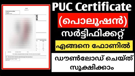 How To Download PUC Certificate Online - YouTube