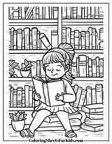 Library Coloring Pages 39 Librarian Page Reading And sketch template