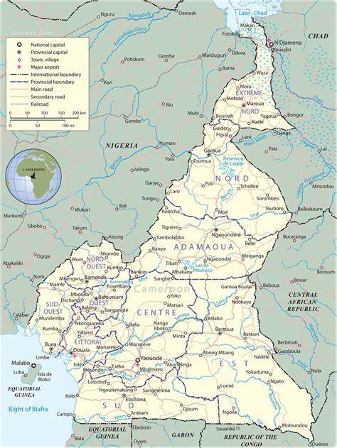 Map of Cameroon - Travel Africa