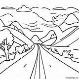 Scenic Road Trip Landscape Coloring Page  Pagescom sketch template