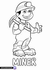 Miner coloring Page  Free Printable Pages sketch template