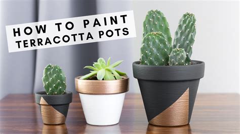 How to Paint Terracotta Clay Pots Using Acrylic Paint or Spray Paint - YouTube