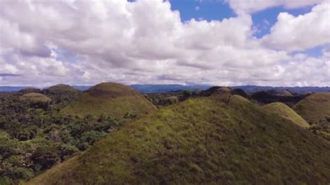 Wide aerial view of chocolate hills from Chocolate Hills viewing ...