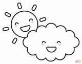 Sun Behind Cloud coloring Page  Free Printable Coloring Pages sketch template