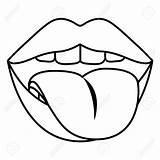Coloring Mouth Tongue Out Pages sketch template