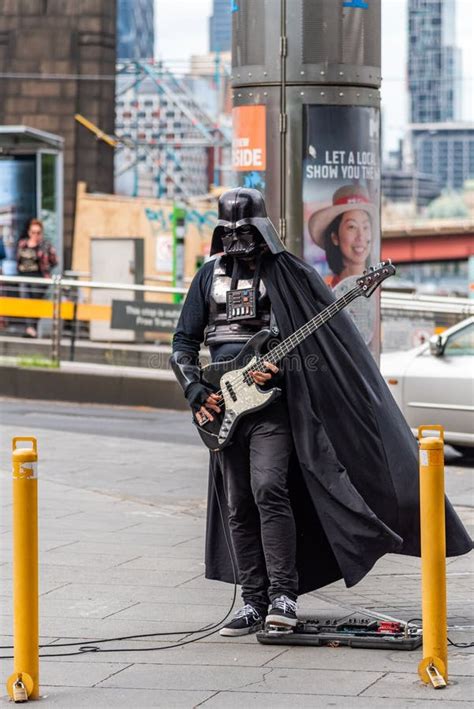 Darth Vader Playing Guitar in Melbourne City Editorial Photography ...