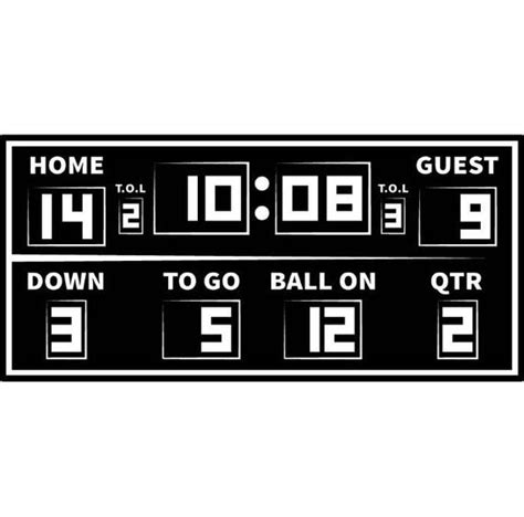 Football Scoreboard Score Time Clock Equipment Sport Stadium