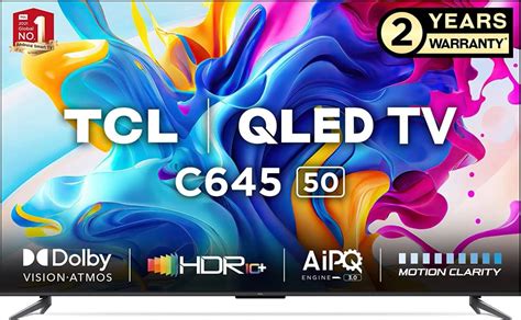 TCL C645 50 inch Ultra HD 4K Smart QLED TV (50C645) Price in India 2024 ...