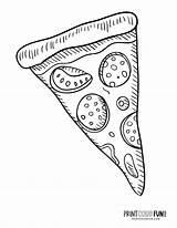 Slice Pizza Colouring Pages Sketch Coloring Page sketch template