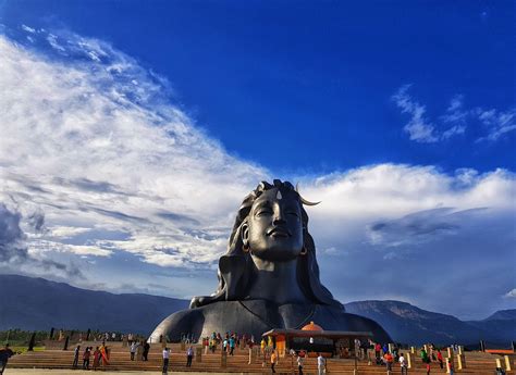 The 112ft Adiyogi bust at the Isha Yoga Foundation on the outskirts of ...