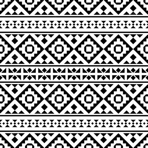 Conception De Motif Ethnique Tribal Géométrique En Couleur Noir Et Blanc PNG , Africain, Modèle ...