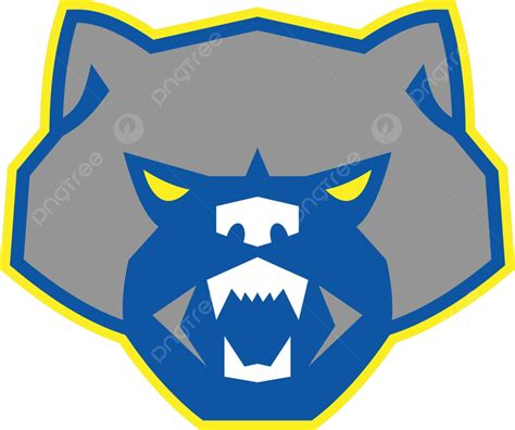 Angry Wolverine Head Front Retro Graphic Illustration Canine Vector, Graphic, Illustration ...