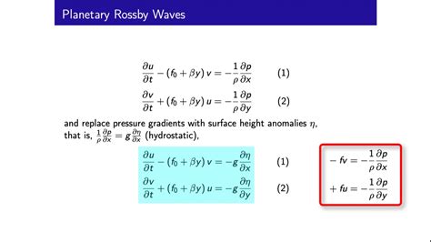 Rossby Wave Equation (18/20) - YouTube