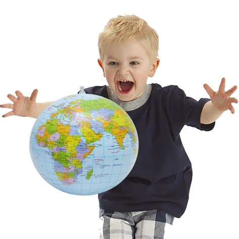 38CM PVC WORLD Globe Earth Atlas Ball World Map Inflatable Geography Toy Tutor $3.91 - PicClick